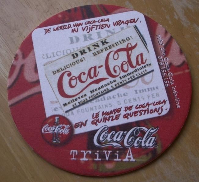Rond Coca Cola bierviltje onderzetter Coca-Cola Trivia, Verzamelen, Ophalen of Verzenden, Nieuw