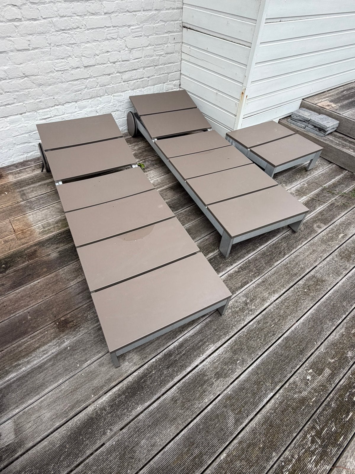 GANDIABLASCO-set — 2 ligstoelen + tafel, Tuin en Terras, Ophalen, Zo goed als nieuw, Overige materialen