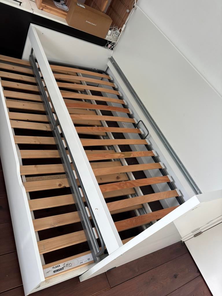 Ikea bed incl latoflex en uitschuifbare lade, Huis en Inrichting, Ophalen, Eenpersoons, Hout, 100 cm