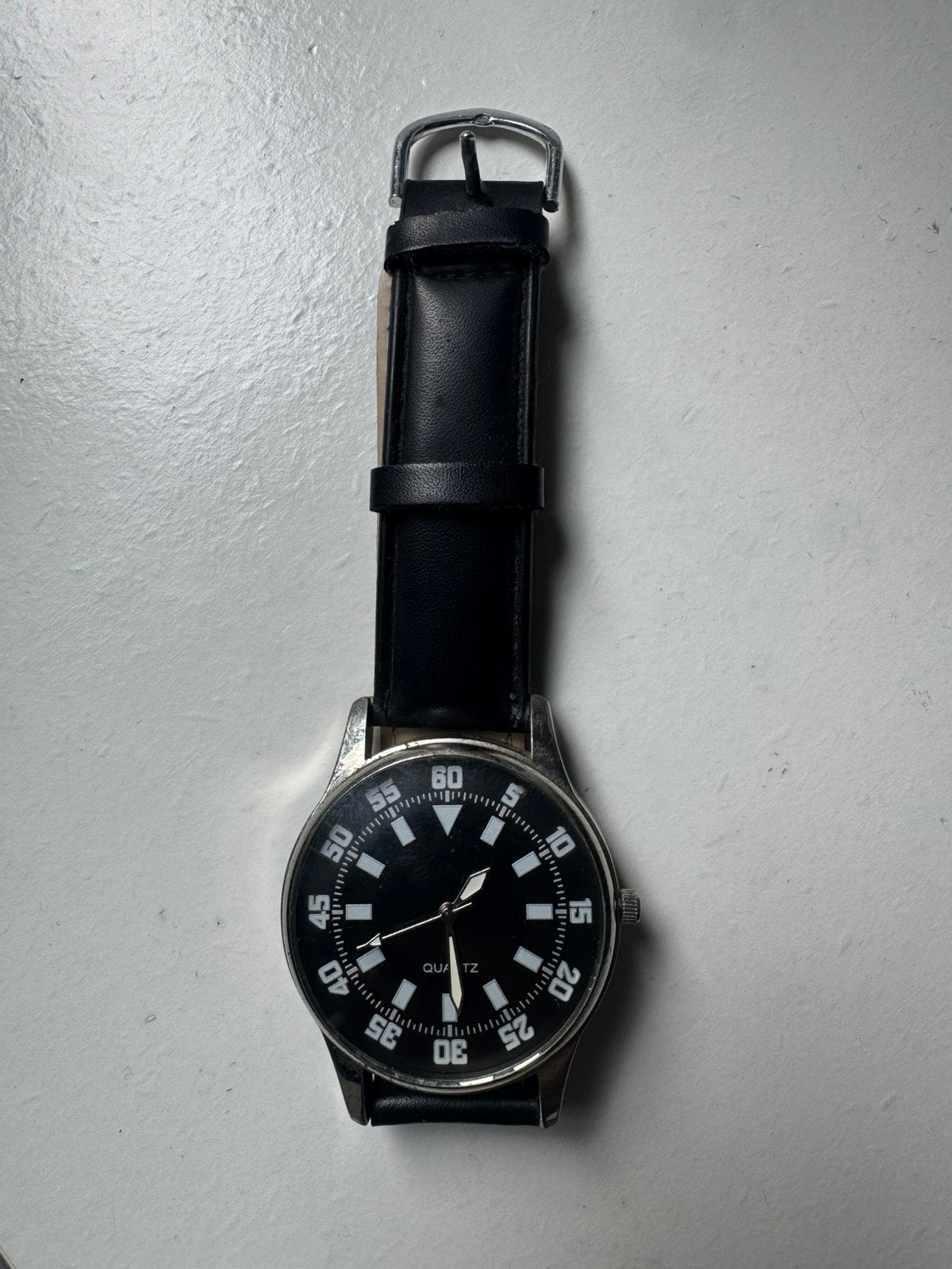 Herenhorloge, Ophalen, Kunststof, Polshorloge, Leer