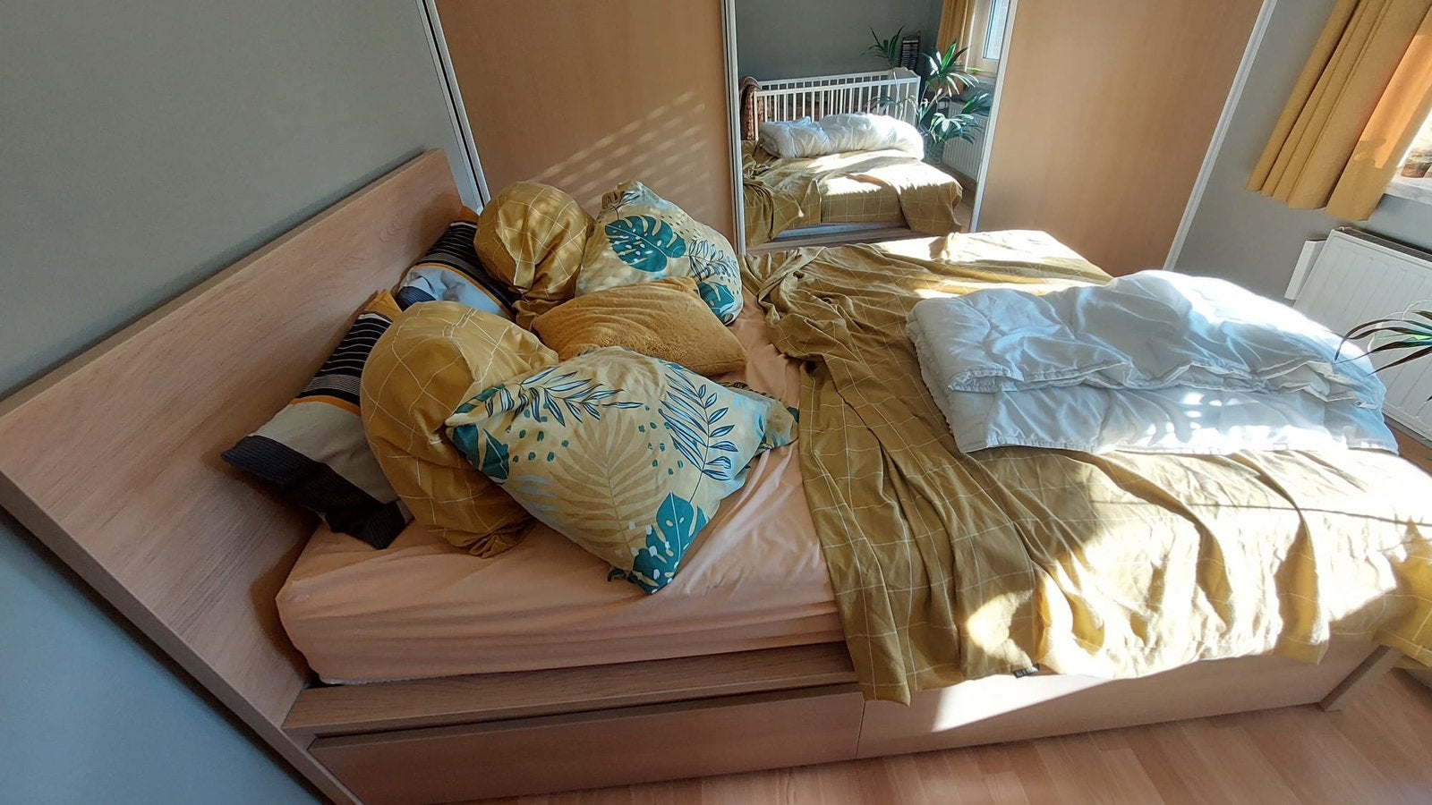 Lit Malm - Ikea, Maison & Meubles, Brun, Enlèvement, 200 cm, Bois