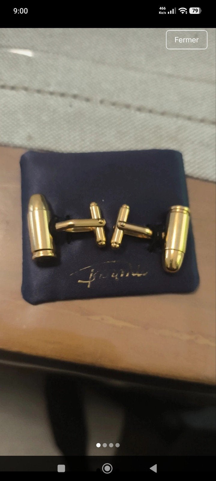 boutons de manchette - balles de fusil, Handtassen en Accessoires, Ophalen of Verzenden, Zo goed als nieuw, Overige materialen