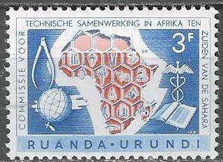 Ruanda-Urundi 1960 - Yvert 218 - Samenwerking (PF), Verzenden, Postfris