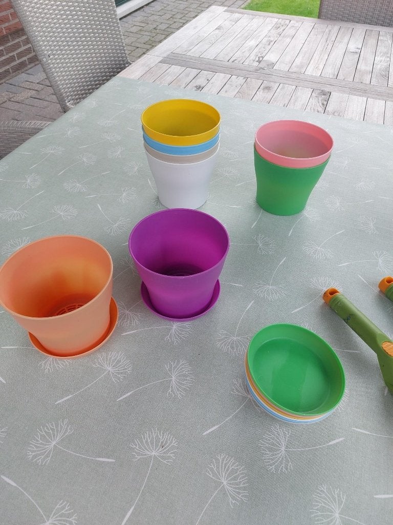 9 Nieuwe kruidenpotjes kleur vast voor binnen of buiten., Ophalen, Nieuw, Kunststof, Balkon