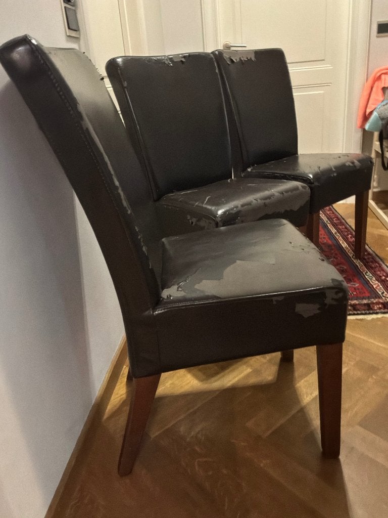 Eetkamerstoelen, Maison & Meubles, Brun, Enlèvement, Utilisé, Cuir
