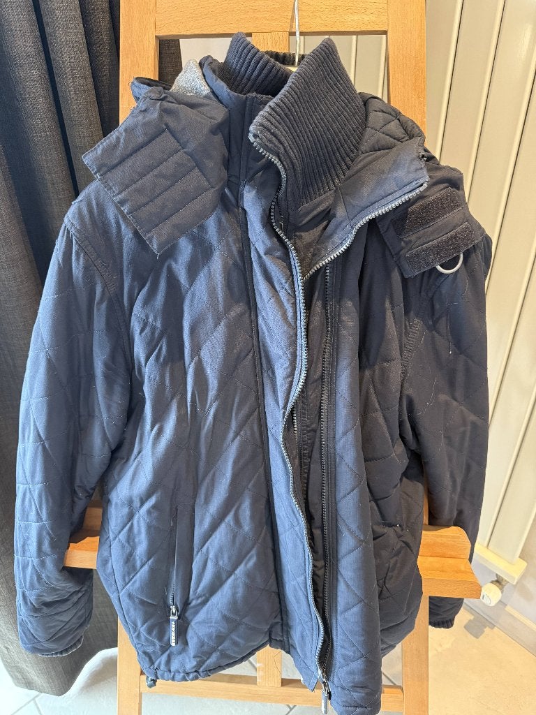 Winterjas, Kleding | Heren, Maat 52/54 (L), Blauw, SuperDry, Ophalen of Verzenden