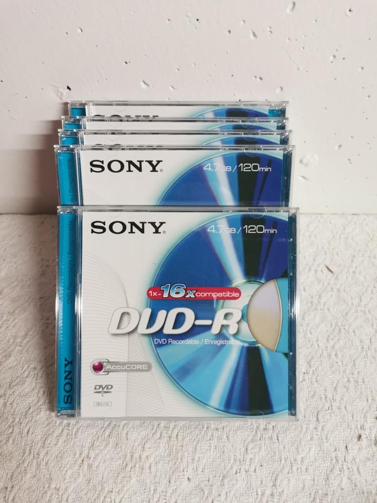 5 DVD-R Sony, Informatique & Logiciels, Disques enregistrables, Enlèvement ou Envoi, Dvd