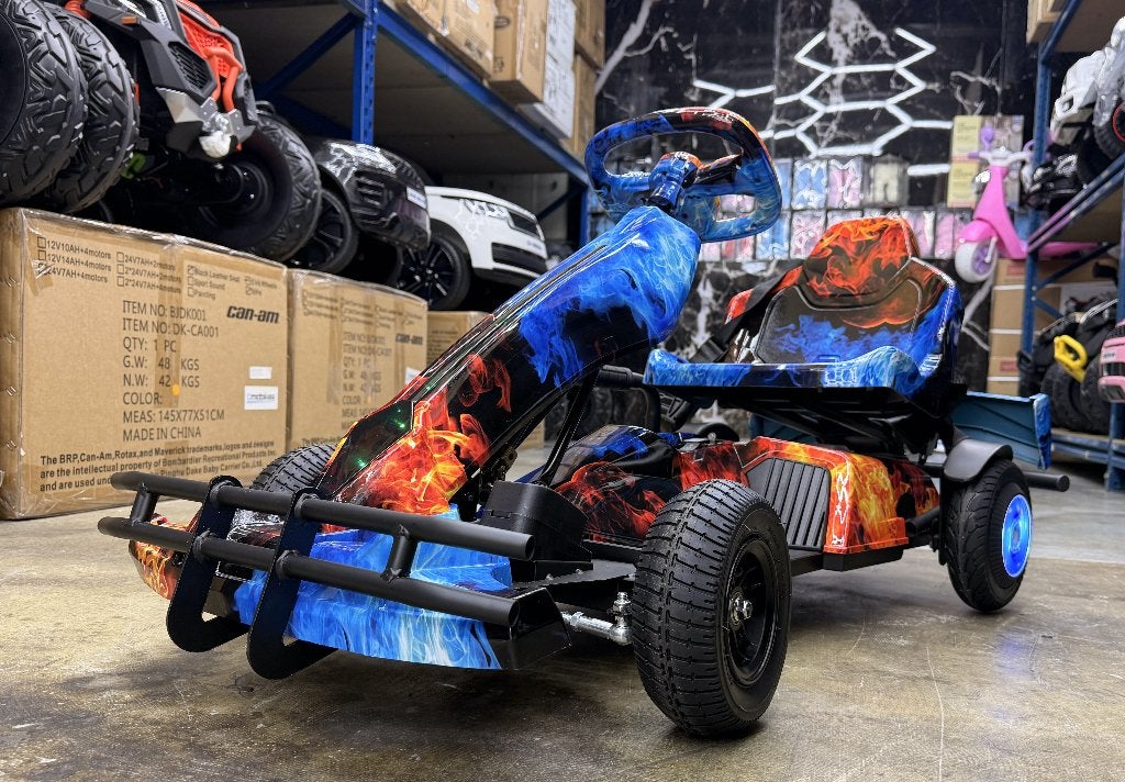Go kart Elektrische skelter met vlammenprint go kart NIEUW, Nieuw