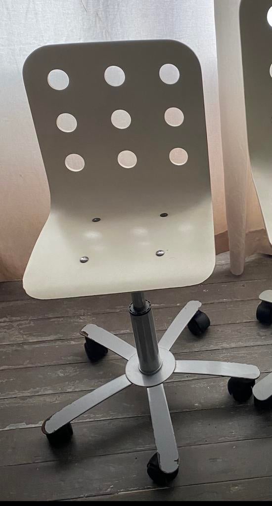 Witte Bureaustoel Jules IKEA kinderstoel, Enlèvement, Utilisé, Chaise de bureau
