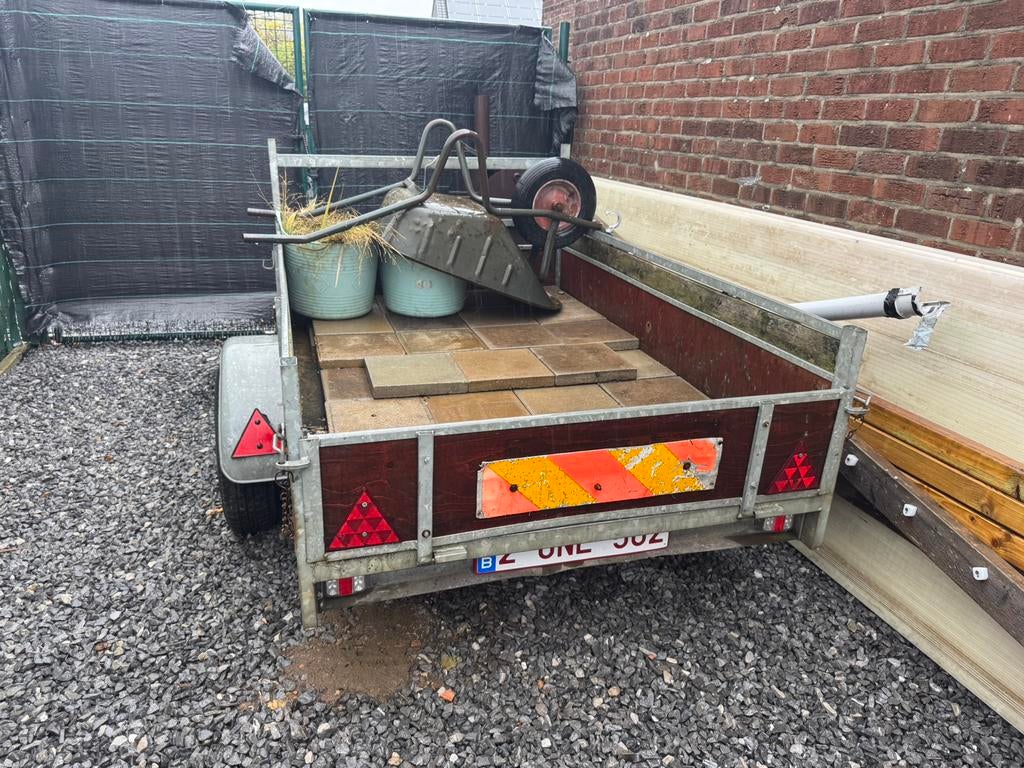Aanhangwagen 750 kg degelijk materiaal., Auto diversen, Aanhangers en Bagagewagens, Gebruikt, Ophalen