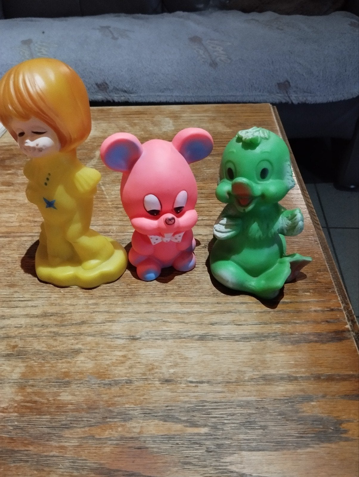 Set van 3 Vintage Rubberen Piepspeeltjes Jaren '60/'70 – Ret, Verzamelen, Ophalen