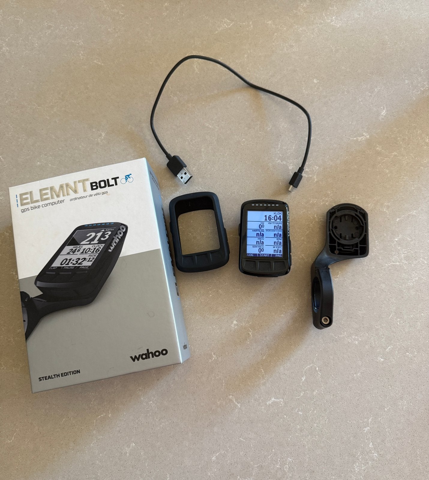 Te koop: Wahoo ELEMNT bolt fietscomputer, Fietsen en Brommers, Fietsaccessoires | Fietscomputers, Ophalen, Zo goed als nieuw