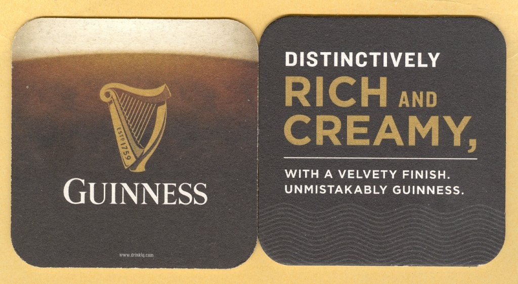 s/b bière Guinness (RV), Enlèvement ou Envoi, Neuf, Sous-bock, Autres marques