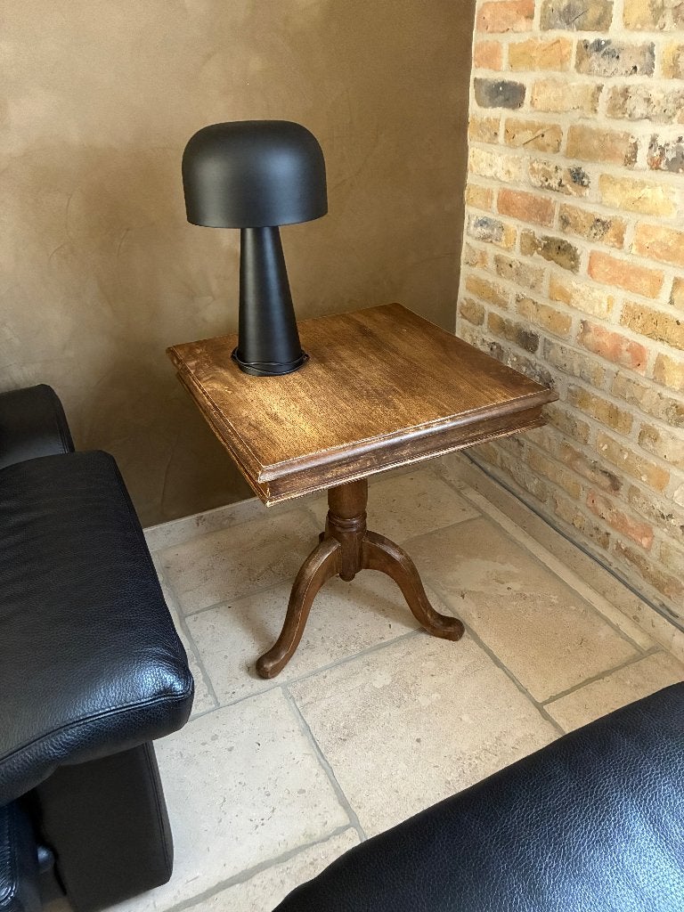 Bijzettafel in massief hout, Gebruikt, Vierkant, 55 tot 75 cm, VINTAGE