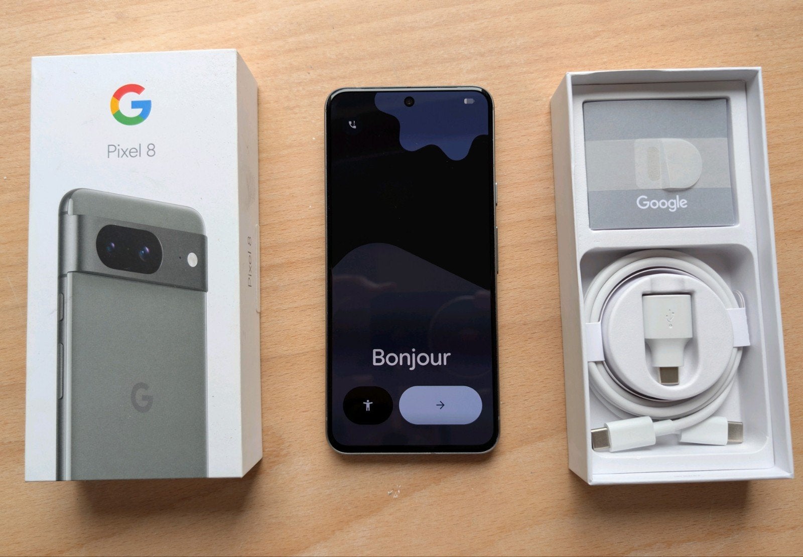 Google Pixel 8 - 256gb - saliegroen, Telecommunicatie, Mobiele telefoons | Overige merken, Ophalen of Verzenden, Zo goed als nieuw