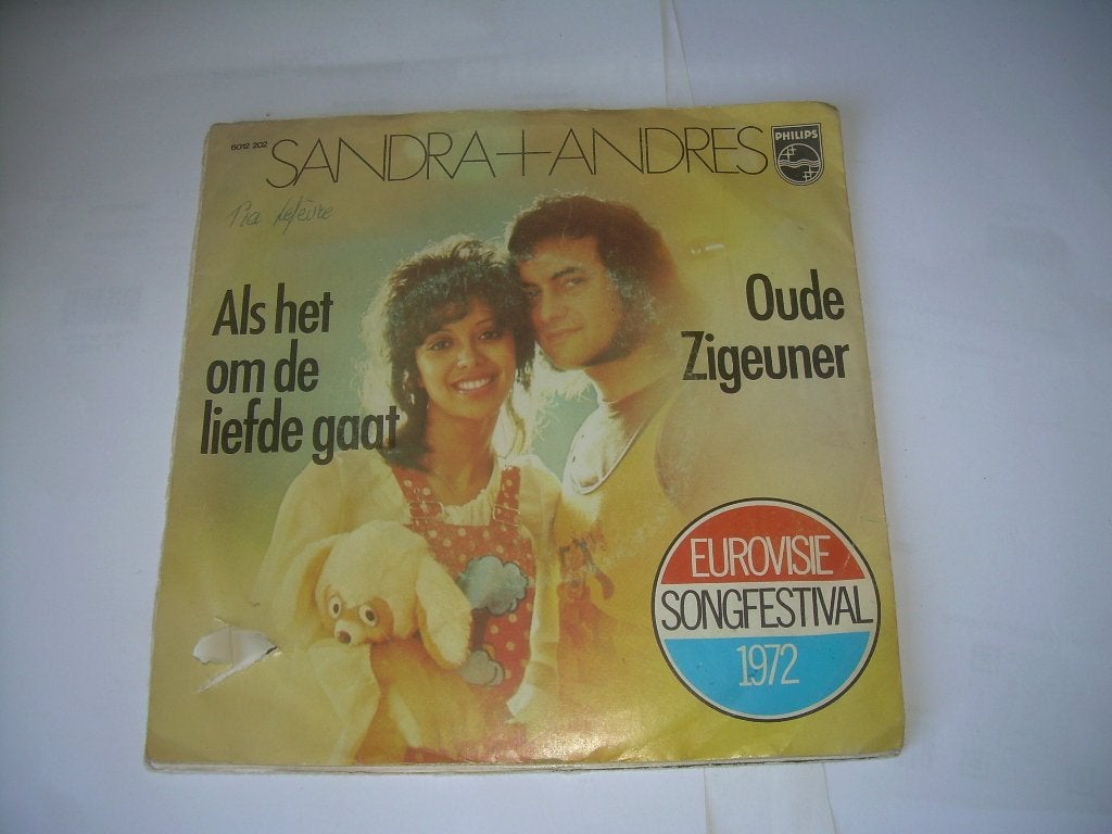 45 T SINGLE - Sandra + Andres - Quand il s'agit d'amour, En néerlandais, Enlèvement ou Envoi, 7 inch, Comme neuf