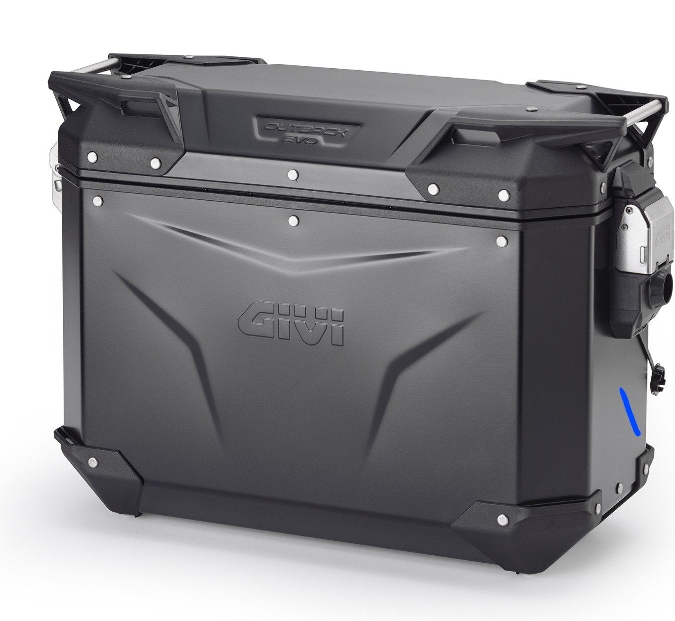 givi outback evo Zwart 37l L+R met honda transalp 26 rack, Motoren, Ophalen, Zo goed als nieuw