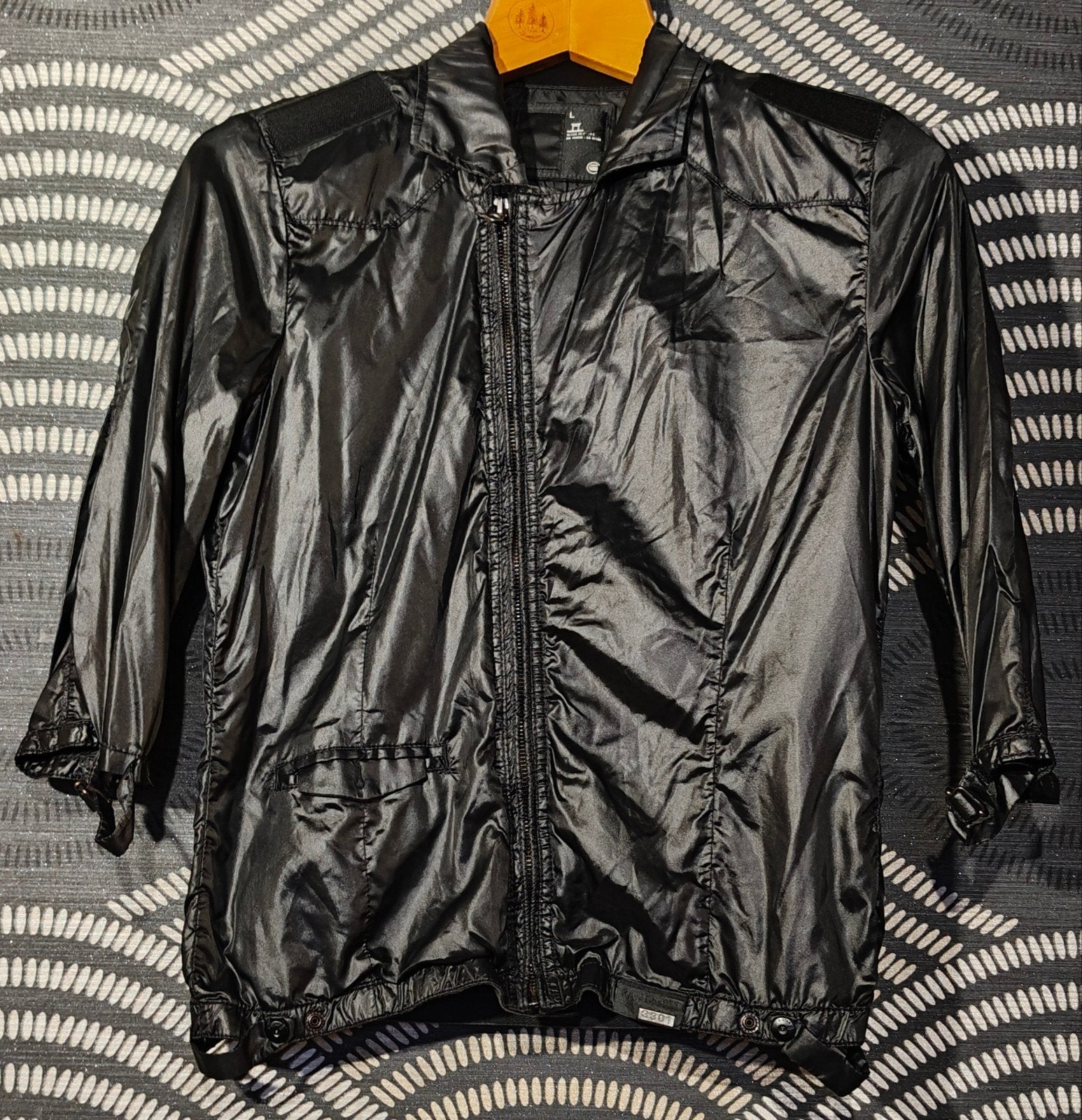 G-Star Raw 3301 Satijn zwart lichtgewicht bikerjack voor dam, Kleding | Dames, Jassen | Zomer, Zwart, G star, Maat 42/44 (L), Ophalen of Verzenden
