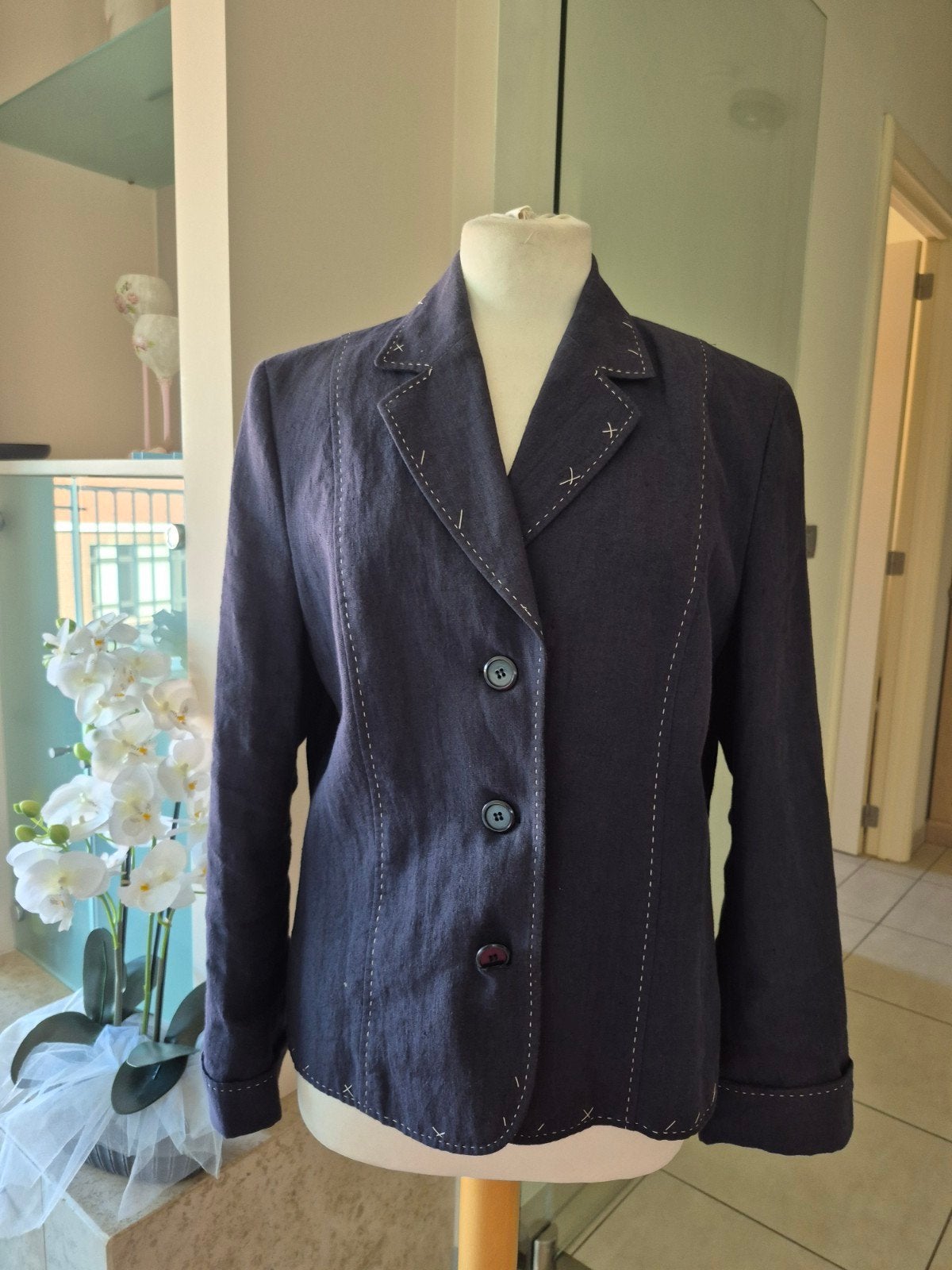 Damesblazer linnen, Kleding | Dames, Jasjes, Kostuums en Pakken, Ophalen of Verzenden, Maat 42/44 (L)