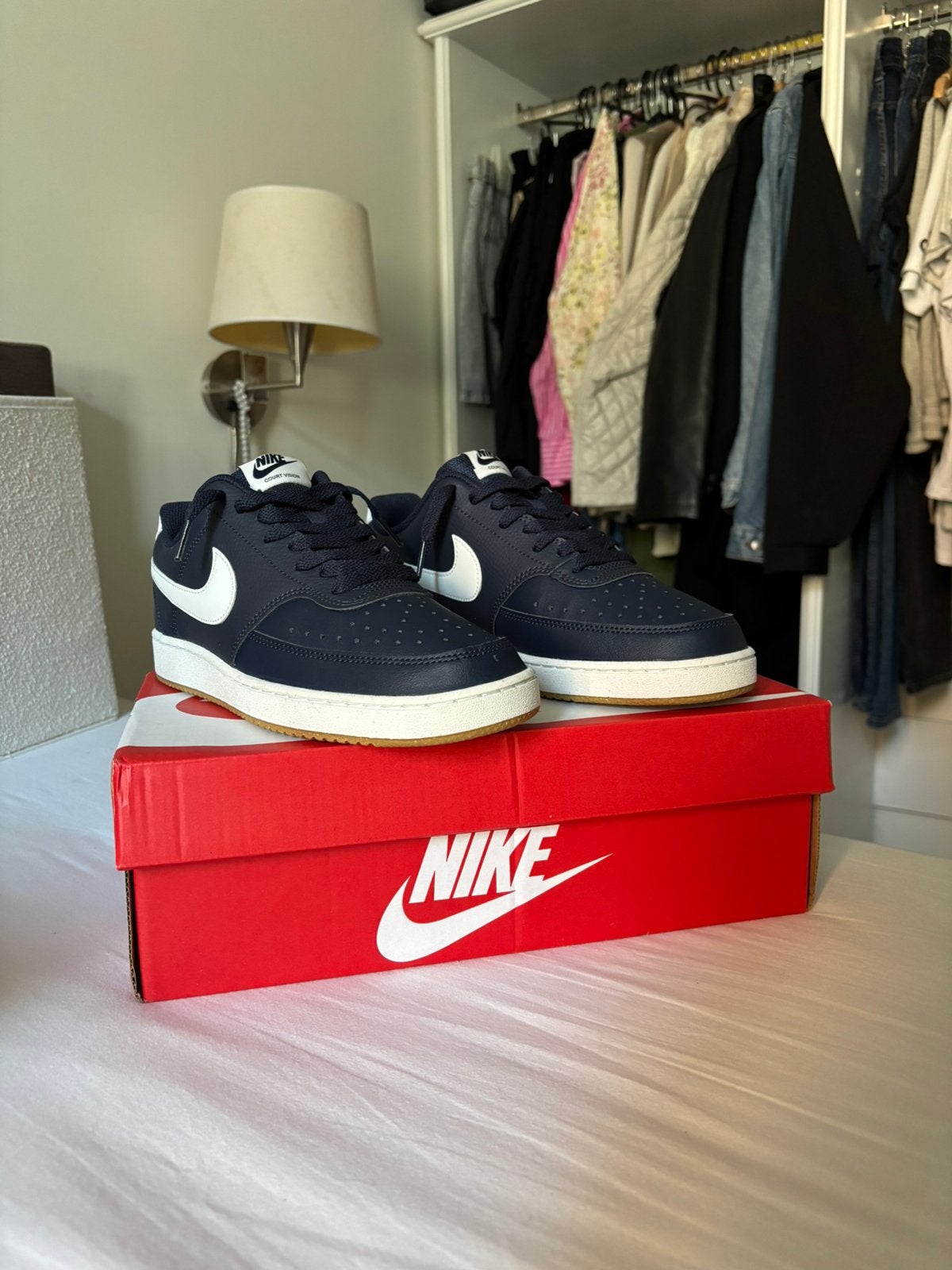 Nike Court Vision Low Navy/White – Nieuw (ongebruikt), Ophalen, Wit, Nieuw, Sneakers