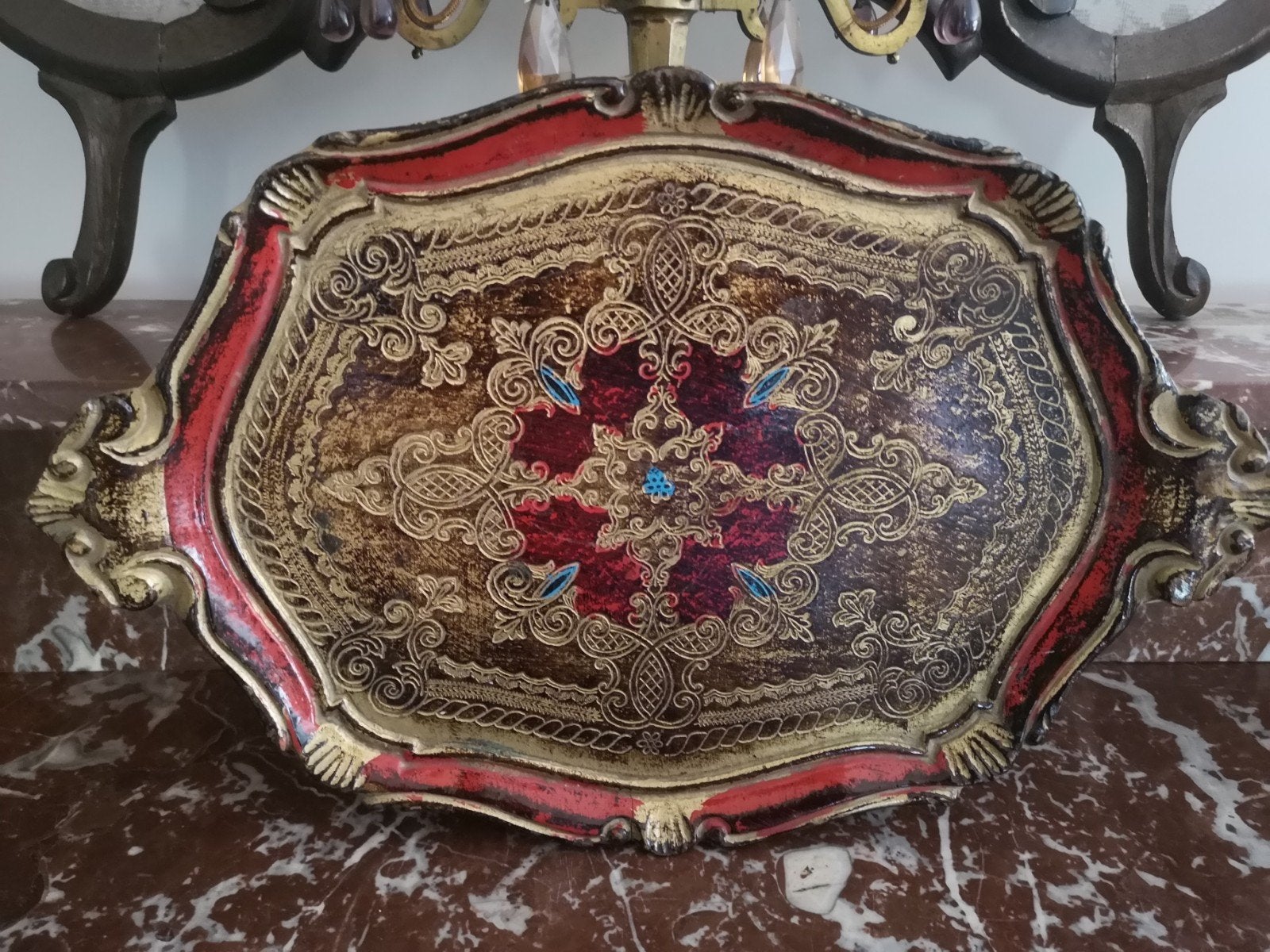 Prachtig Florentijns dienblad 43 x 29 cm, Ophalen