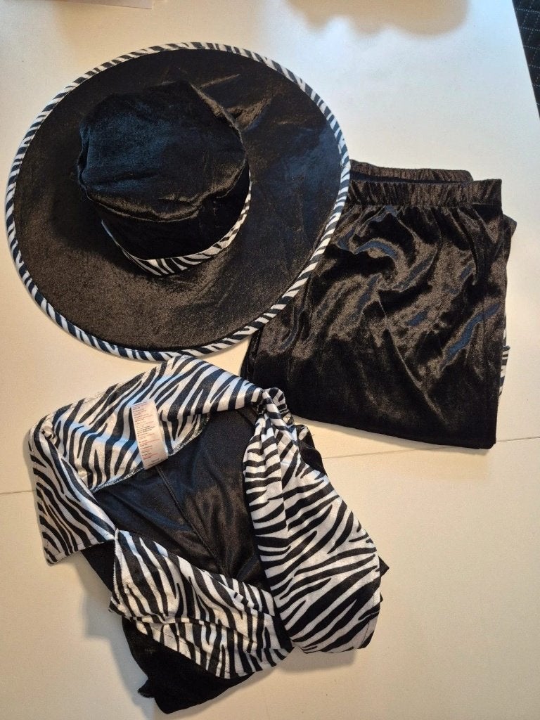 Zebra Disco Kostuum Set Jas, Broek & Hoed carnaval verkleden, Kleding | Dames, Morph, Ophalen of Verzenden, Nieuw, Maat 42/44 (L)