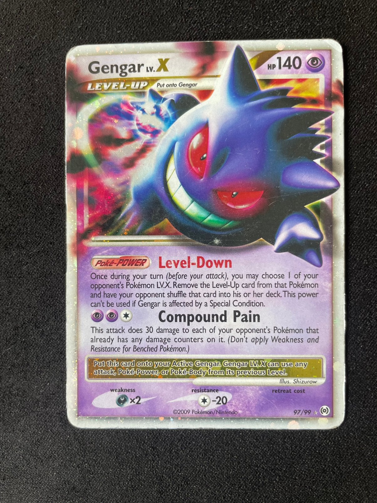 Gengar Lvl x vintage pokemon kaart LP, Ophalen of Verzenden, Zo goed als nieuw