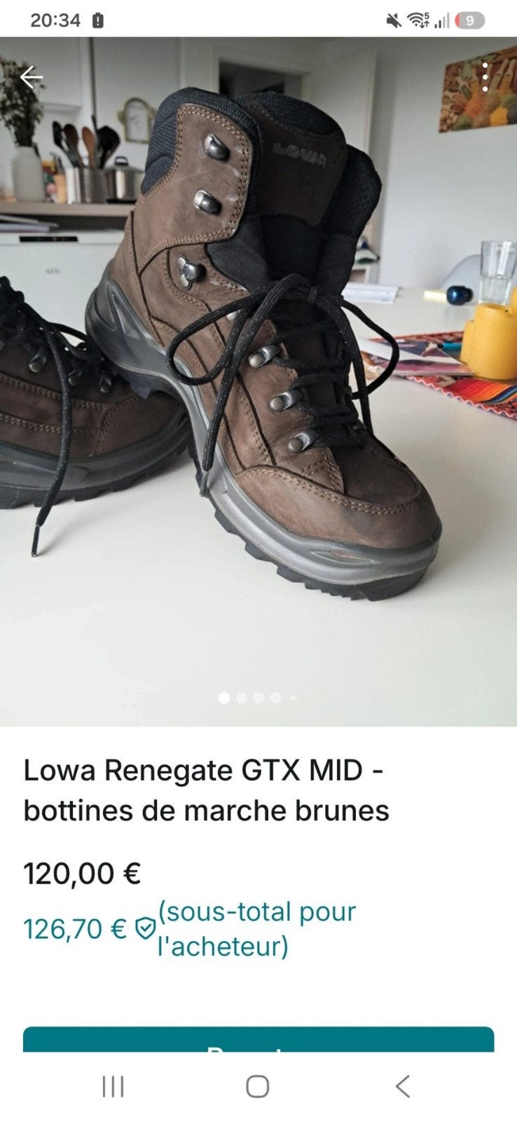 Lowa Renegate GTX MID - bottines de marche brunes, Ophalen, Gebruikt, Schoenen