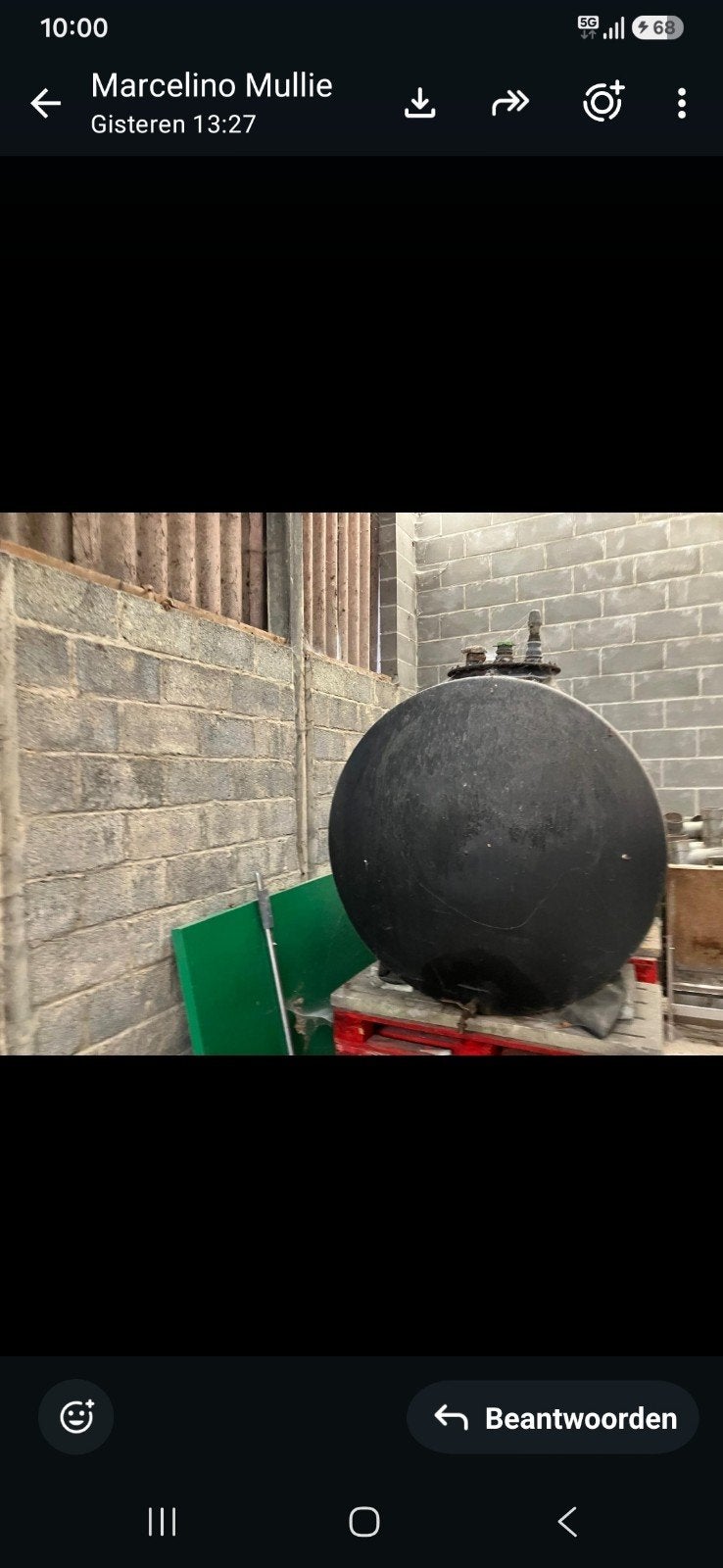 Dubbelwandige mazout tank, Ophalen