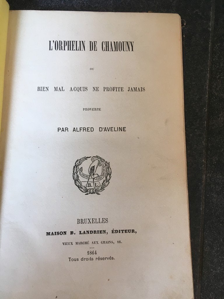 Le prince de Chamouny - Alfred d'Aveline — 1864, Enlèvement ou Envoi