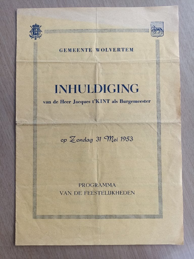 Wolvertem oud document 1953, Antiek en Kunst, Antiek | Boeken en Manuscripten, Ophalen