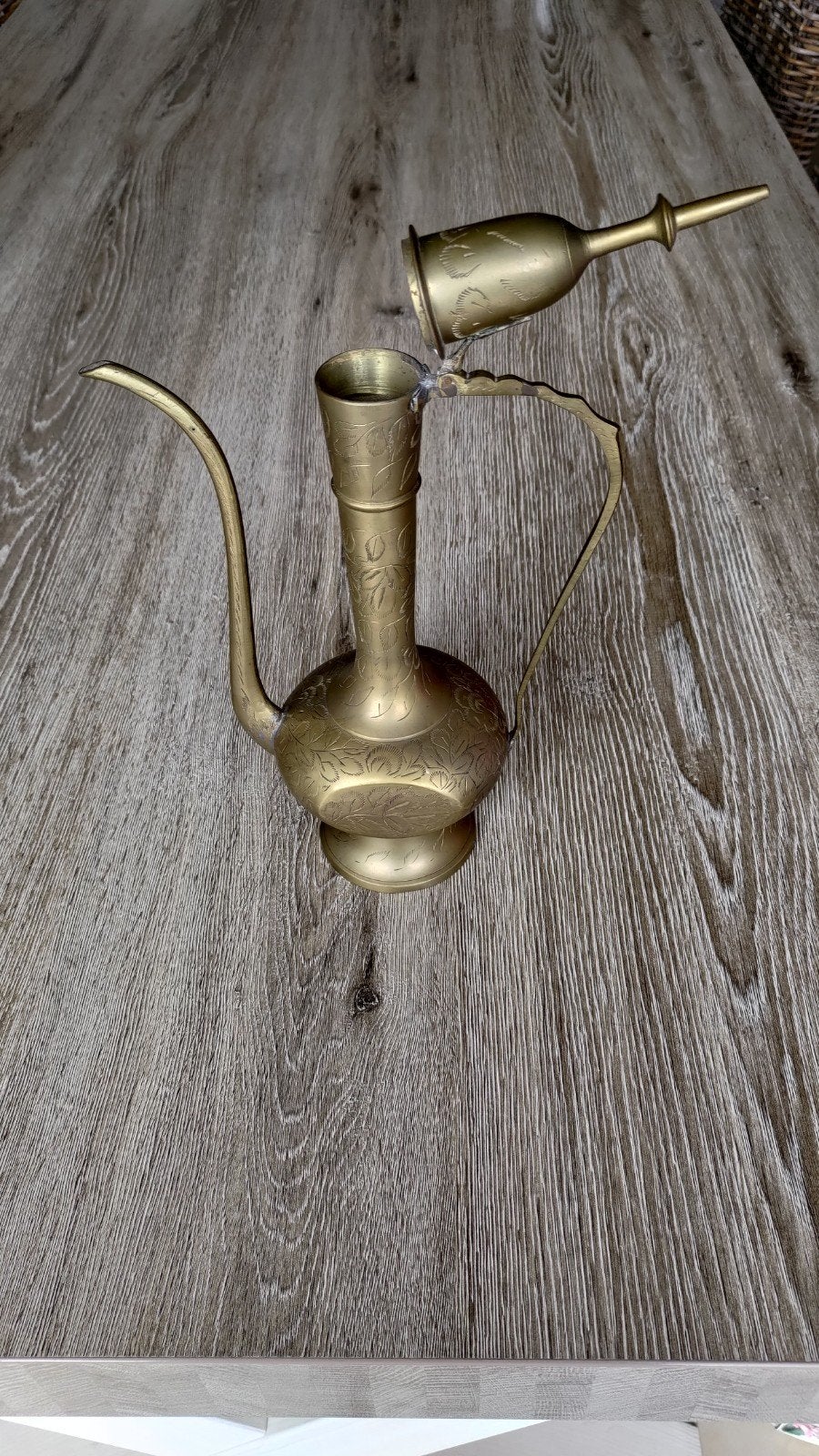 Koperen gegraveerd decoratief kannetje. Geen merk, Ophalen of Verzenden