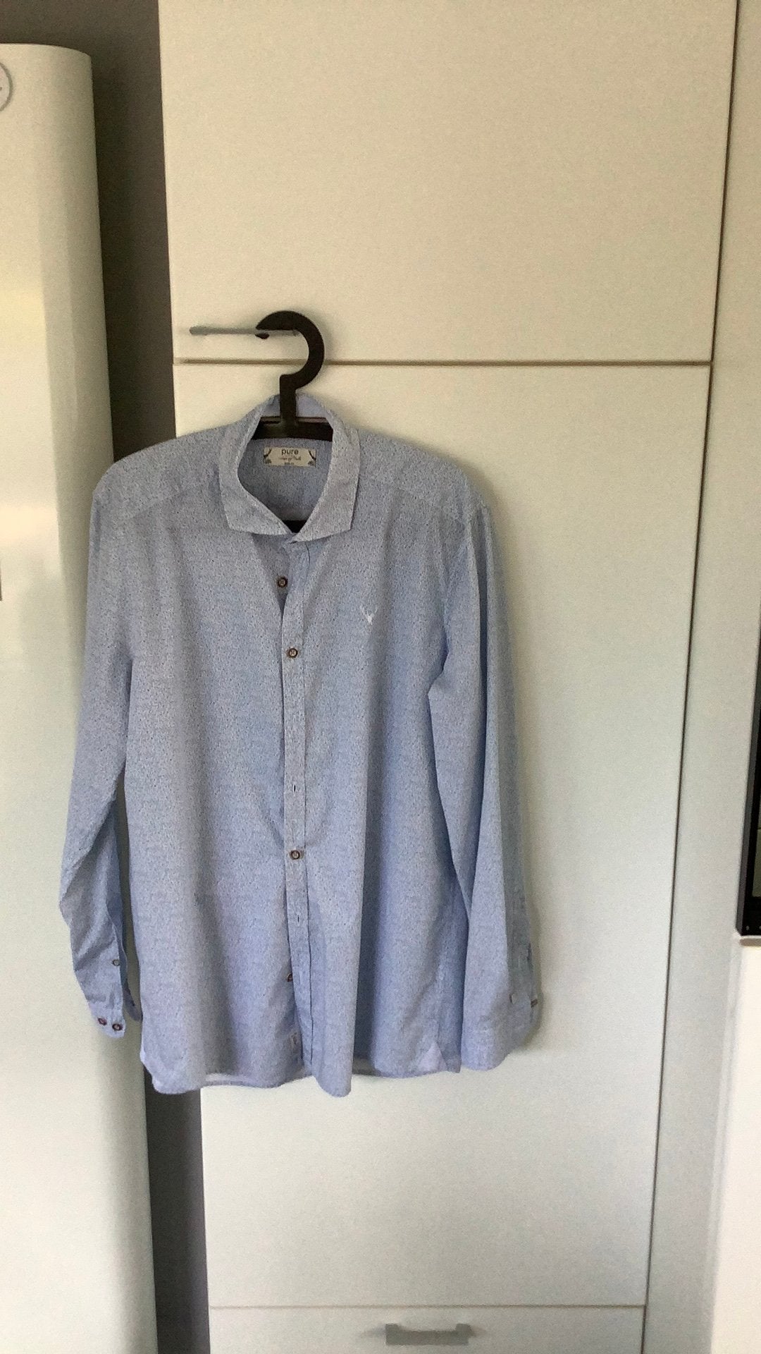 Blauw hemd XL, Kleding | Heren, Overhemden, Ophalen of Verzenden, Zo goed als nieuw, Blauw, Halswijdte 43/44 (XL)