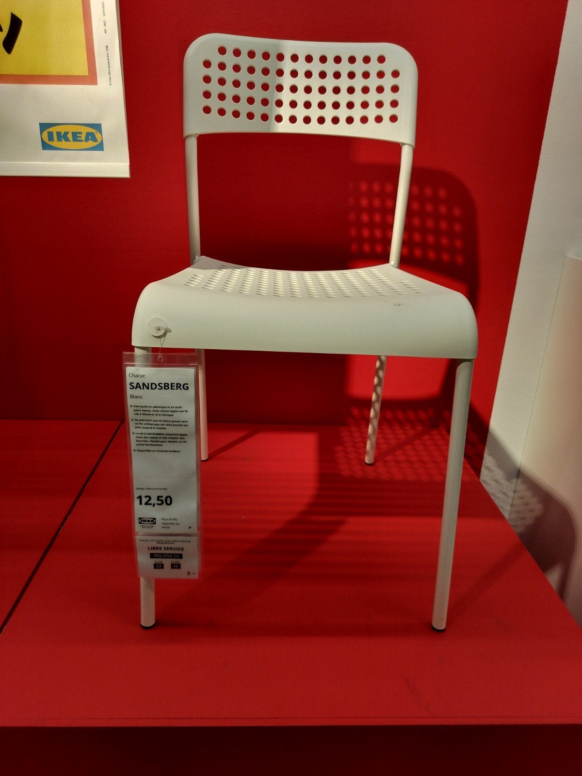 Stoel SANDSBERG, Huis en Inrichting, Stoelen, Ophalen, Zo goed als nieuw, Wit, Kunststof