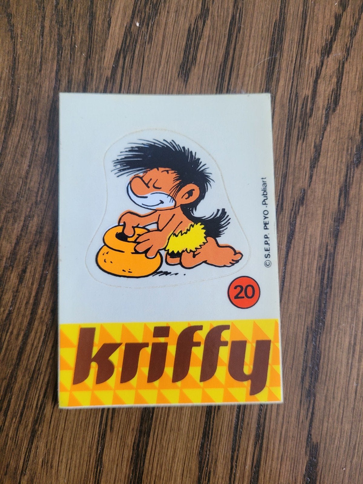autocollant ancien Les Schtroumpfs Kriffy numéro 20, Collections, Enlèvement ou Envoi