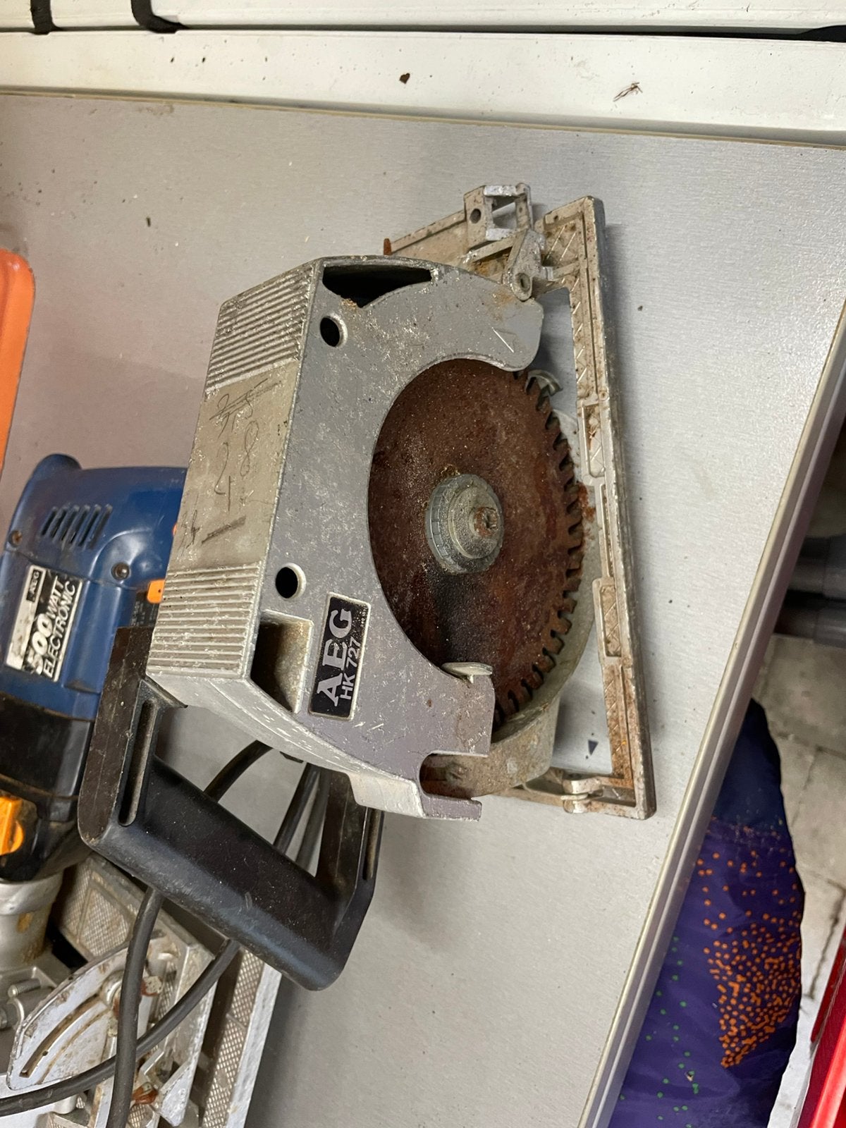 Laspost, bovenfrees, zaag/boormachine, Doe-het-zelf en Bouw, Ophalen, Gebruikt