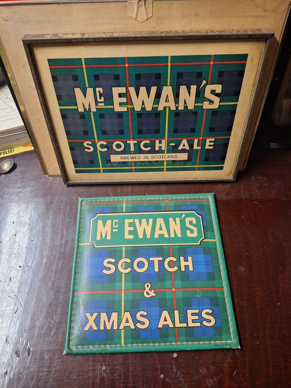 Set van 2 vintage Mc Ewans Scotch ale borden, Verzamelen, Ophalen of Verzenden