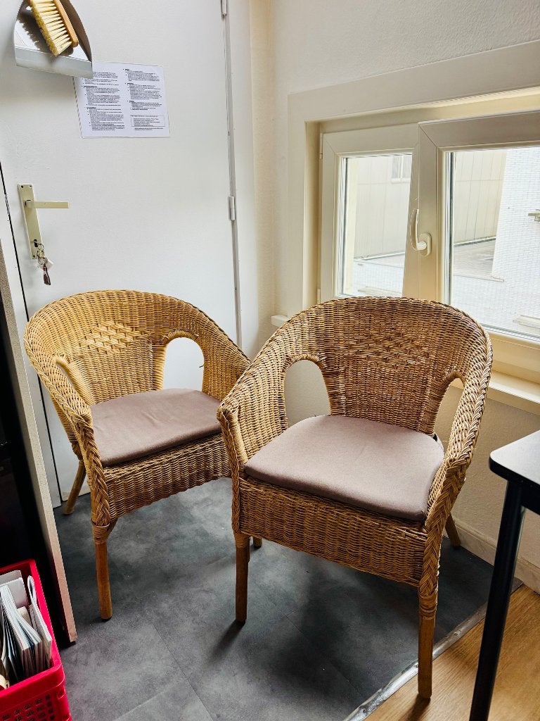 Chaises avec coussins, Osier ou Rotin, Enlèvement, Utilisé, Deux