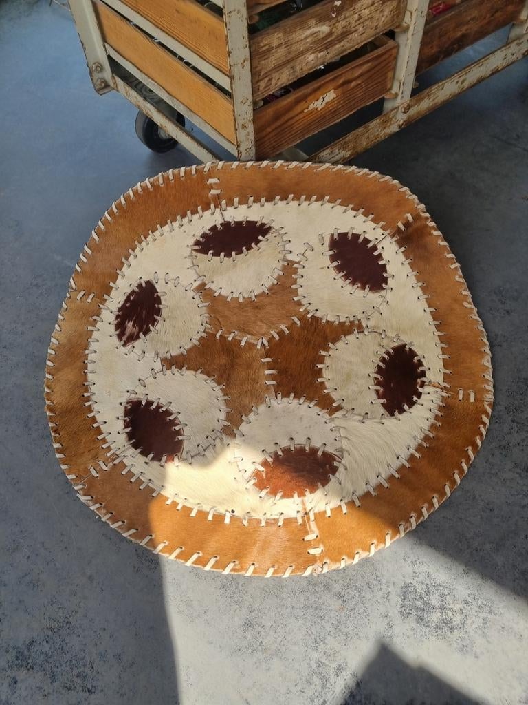 Vintage lederen vloerkleedje €24, Huis en Inrichting, Stoffering | Tapijten en Vloerkleden, Ophalen