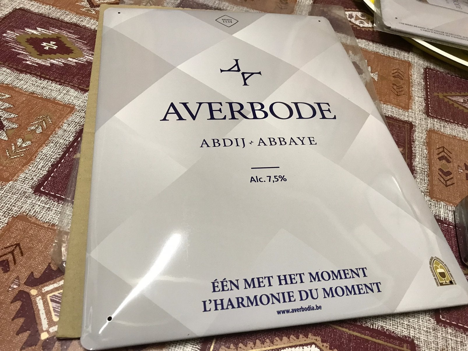 Panneau publicitaire Averbode Abbey Beer en métal, Enlèvement ou Envoi, Comme neuf, Panneau publicitaire