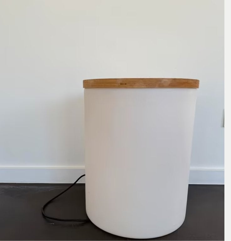 Bijzet tafel met licht + koelemmer voor binnen en buiten., Rond, Zo goed als nieuw, Modern tijdloos, Ophalen