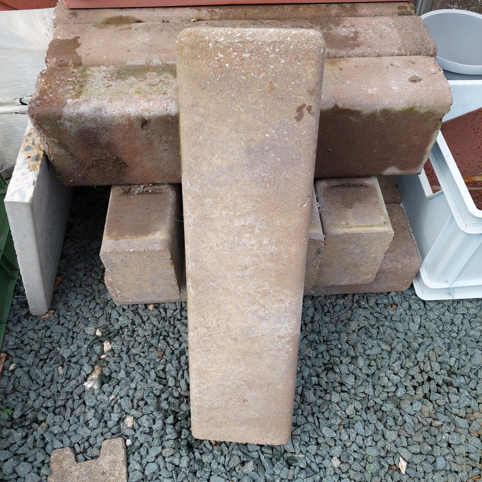 48 palisades in beton Kleur bruin, Ophalen, Gebruikt, Minder dan 25 cm, Border
