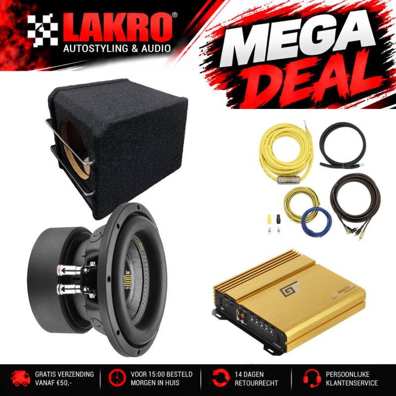 8 inch Pack 9 - LAKRO - subwooferpakket - 500 watt RMS