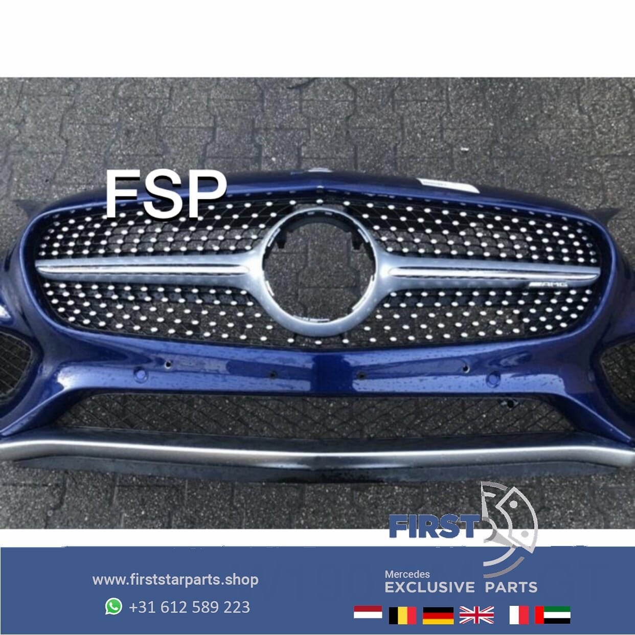W190 AMG GT VOORBUMPER COMPLEET ORIGINEEL Mercedes 2014-2020, Gebruikt, -, Voor, Ophalen of Verzenden