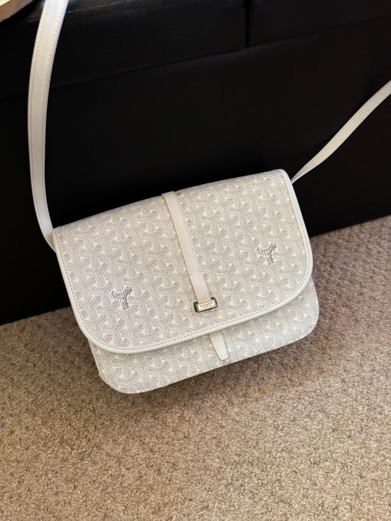 Witte goyard tas, Ophalen, Zo goed als nieuw, Wit, Leer