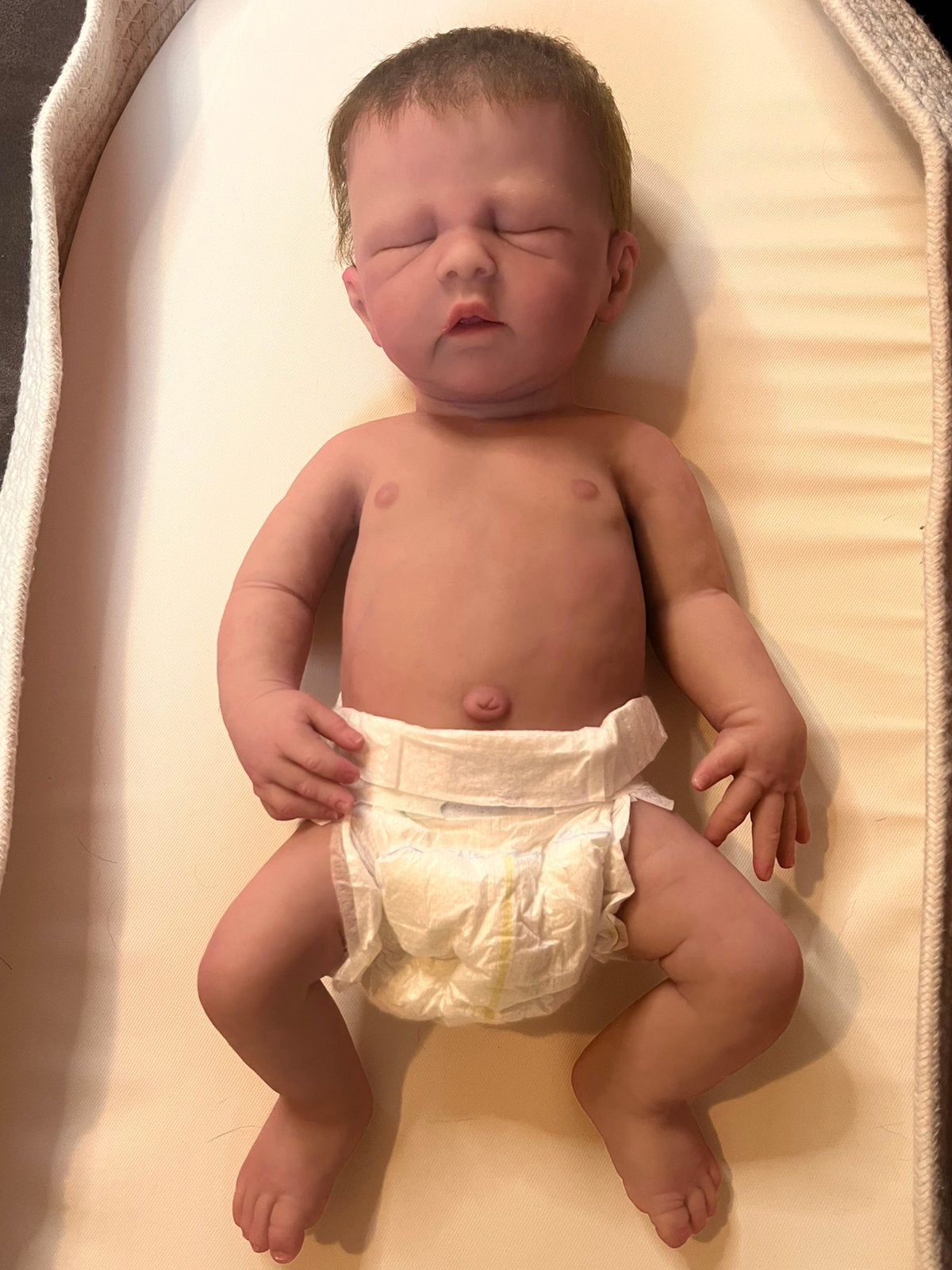Full body silicone baby jongen, Verzamelen, Poppen, Ophalen of Verzenden, Zo goed als nieuw, Babypop, Levensecht of Reborn