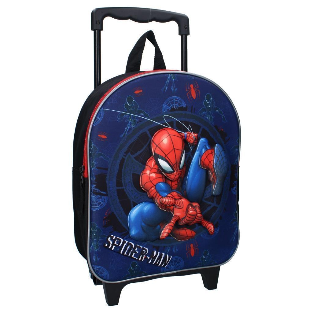 Spiderman 3D Trolley Rugzak - Marvel Reiskoffer en Rugtas, Wieltjes, Blauw, Minder dan 40 cm, Nieuw