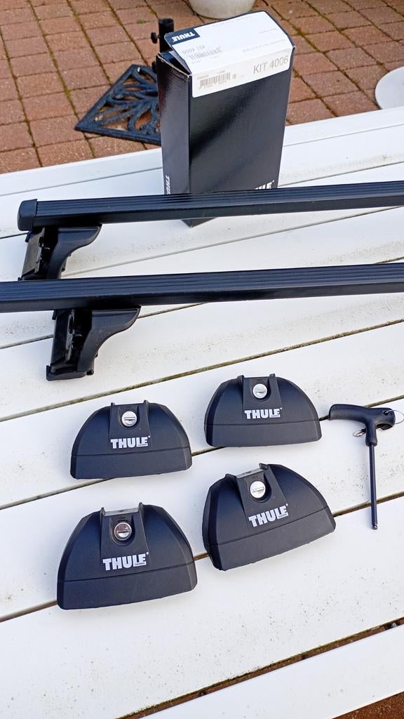 Set dakdragers Thule rapid systeem 753 en square bars., Auto diversen, Dakdragers, Ophalen
