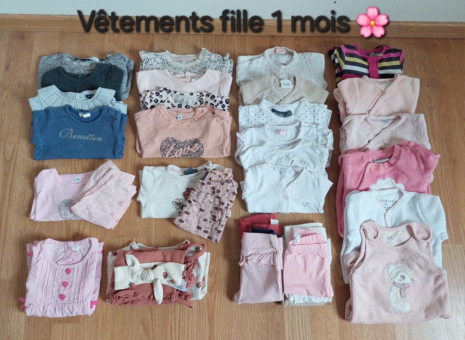 lot de vêtements 1 mois et 3mois, Enlèvement