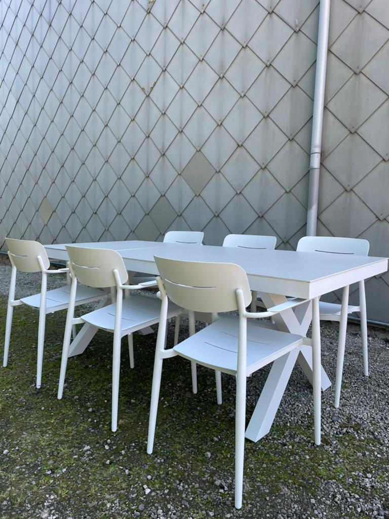 Moderne tuinset in uitmuntende staat! Keramische tafelblad!, Tuin en Terras, Ophalen, Zo goed als nieuw